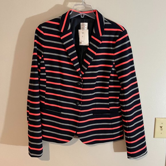 Banana Republic/Academy Blazer Jacket/Navy Gray/12 Tall/NWT - Picture 1 of 10